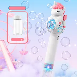Пістолет з мильними бульбашками H055 Little Unicorn + bottle 50ml Pink - мініатюра 3