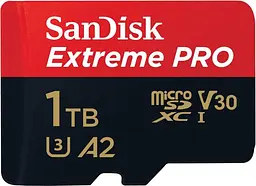 Карта пам'яті SanDisk microSDXC 1TB Extreme Pro UHS-I U3 + SD Adapter [SDSQXCD-1T00-GN6MA] [80275] - мініатюра 2