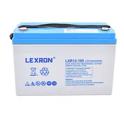 Гелева акумуляторна батарея Lexron LXR12105 GEL 12 В 105 А·год DEEP CYCLE - мініатюра 1
