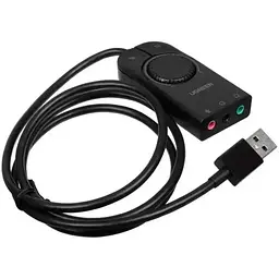 Звукова карта зовнішня USB Ugreen CM129 USB External Stereo Sound Adapter кабель 1 м (50599)