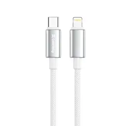 Дата кабель USB-C to Lightning 1.0m PD30W zinc alloy braided white ColorWay (CW-CBPDCL098-WT) - мініатюра 3