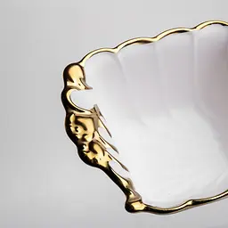 Тарілка глибока Aurelia порцелянова 12*10*5 см із золотим декором Yiwu YYSH1220 - мініатюра 5