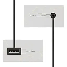 Wi-Fi без світла. Кабель живлення для WIFI роутера USB - DC 5.5x2.1 12V 0.8 м - мініатюра 3
