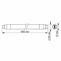 Лампочка Videx T8b 9W 0.6M 6200K 220V (VL-T8b-09066) - мініатюра 3