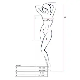 Бодістокінг - міні-сукня з метеликами Passion BS090 red One size - мініатюра 5