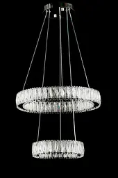 Підвісна світлодіодна люстра Splendid Ray L50804/500+300/2 LED (CH), 2 кільця, пульт, димер, 80 W - мініатюра 2