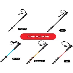 Трекінгова палиця телескопічна для походів та спортивної ходьби Naturehike Men ST 01 6061 AL NH17D001-Z алюміній зелена - мініатюра 2