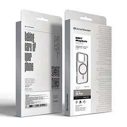 Чехол Apple iPhone 16 Pro, Unit MagSafe, серый, прозрачный, магсейф, ударопрочный, магнитный, панель-накладка с поддержкой MagSafe, с поддержкой беспроводной зарядки, TPU+PC, защита всего корпуса, ударопрочный, ArmorStandart (ARM78710) - мініатюра 6