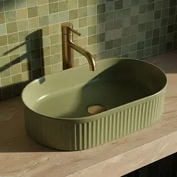 Умивальник Rea Vanda накладний 49x31 см pistachio matt REA-U3612 - мініатюра 2