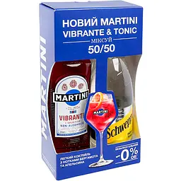 Набір: Напій безалкогольний солодкий на основі деалколізованого вина Martini Vibrante 0.75 + Тонік 1.0 