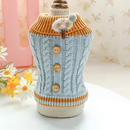 В'язаний светр Derby Classic Dog Winter Sweater Blue для собак, котів і цуценят, XS Блакитний - мініатюра 2