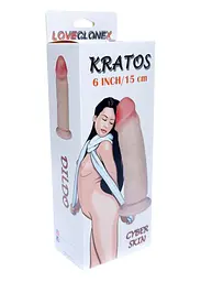 Фалоімітатор B - Series Real Kratos 6", 18 см (тілесний) - мініатюра 6