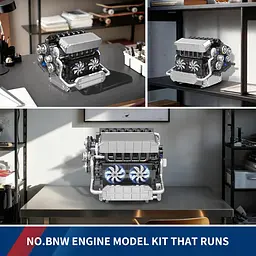 Конструктор двигун Mould King BMW  S55 Inline-6 Engine моторизований дитячий мотор 744 деталей - мініатюра 4