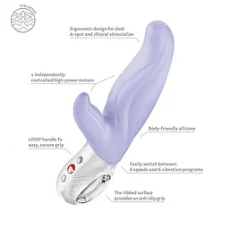 Вібратор-кролик для точки А Fun Factory LADY BI Purple, 2 мотори, 12 режимів - мініатюра 7