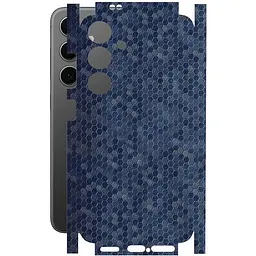 Защитная пленка StatusSKIN для Samsung Galaxy S24 SM-S921 Корпус Винил Соты синие