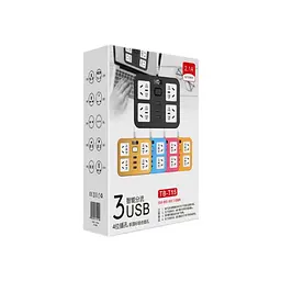 Мережевий фільтр живлення Voltronic TВ-Т15, 4роз, 3*USB Pink (ТВ-Т15-Pink) - мініатюра 2