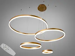 Люстра стельова LED Diasha D2485-800+600+400+200G D2485, 135W, золото, для низьких стель, регульована висота