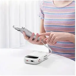 Портативна батарея Baseus QPow2 10000mAh 22.5W Dual-Cable біла (P10055001222-B1) - мініатюра 3