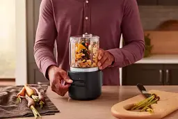 Кухонний мінікомбайн KitchenAid Go 5KFCR531BM 12V, бездротовий зі знімною батареєю, з акумулятором, чорний - мініатюра 5
