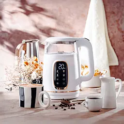 Електрочайник Adler AD 1305 white gold 1850-2200 Вт 1.7 л скло встановлення температури - мініатюра 9