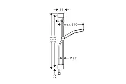 Душовий гарнітур Hansgrohe Rainfinity зі стійкою 65 см brushed black chrome 28745340 - мініатюра 2