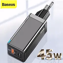Мережевий зарядний пристрій Baseus GaN2 Q.Charger C+C 45W With Mini Cable Type-C toType-C 60W White CCGAN-M02 - мініатюра 5