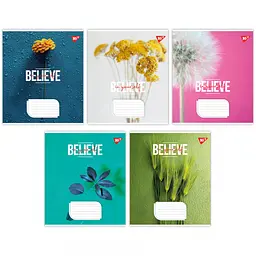 Зошити учнівські 18 аркушів клітинка Yes Believe in yourself, 25 шт. в упаковці