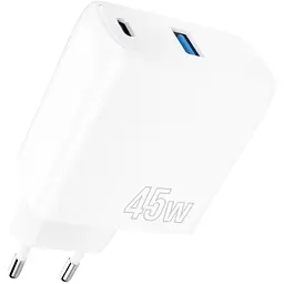 Мережевий зарядний пристрій Proove Silicone Power 45W USB-C/USB-A White [WCSP45110002] [130271]