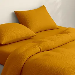 Комплект постільної білизни Cosas євро без простирадла муслін ORANGE 200 x 220 см (Set_Muslin_0017Orange_200_2) - мініатюра 3