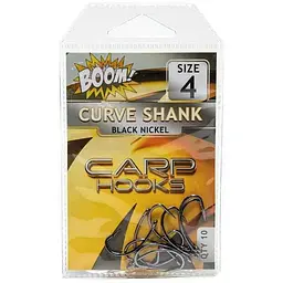 Гачок для мирної риби BOOM Curve Shank №4 (10 шт/уп) (Black Nickel)