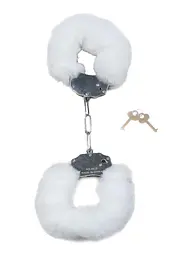 Наручники Fetish B - Series Furry Cuffs (білий) - мініатюра 3