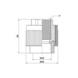 Муфта PPR Thermo Alliance 32х1" ВР DSB207 - мініатюра 1