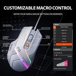 Миша Inphic PG1 Grey/White [171272] - мініатюра 8