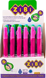 Ручка кулькова синя 0,7 мм, з гумовим грипом для шульги, мікс KIDS Line ZB.2001-01 ZiBi - мініатюра 1
