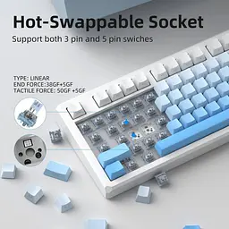 Клавіатура MageGee SKY 87 RGB Wireless Blue Whale Switch White/Blue Gradient (6971969728509) [164307] - мініатюра 6