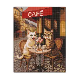 Алмазна мозаїка «Котяче кафе»