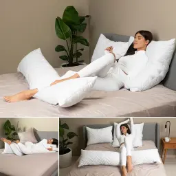 Подушка Ideia Nordic Comfort+ для відпочинку та сну з наволочкою на блискавці 40х140 см (8-35551) - мініатюра 11