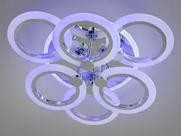 Люстра стельова LED Diasha A8022/3+3HR, 85W, 3200K-6000K, хром, сучасний стиль для дому - мініатюра 5