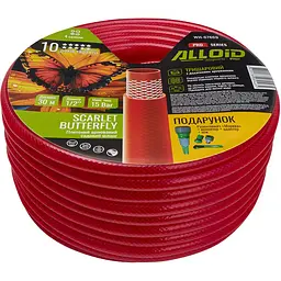 Шланг армований 3-х шаровий Alloid Building Tools Scarlet Butterfly 1/2" 30 м  (WH-67669) - мініатюра 2