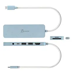 USB-Хаб j5create JCD373EC-N, USB Type-C 6-в-1 (JCD373EC-N) - мініатюра 2