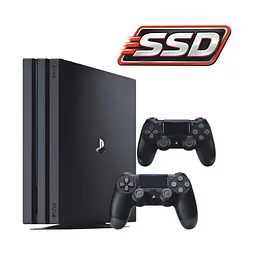 Консоль Sony PlayStation 4 PRO 1TB SSD CUH 72 Black обслугована + 2 Геймпада бездротових DualShock 4 + гарантія Б/В - мініатюра 2
