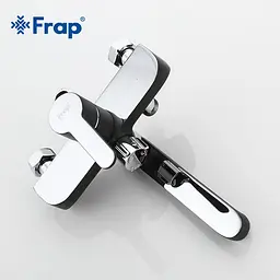 Душова система Frap F2442, поворотний вилив - перемикач на лійку, 3 режими, чорний/хром, Чорний матовий - мініатюра 3