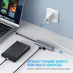 Хаб USB 3.1 Type-C -> 4xUSB 3.0 Grey CM219 Ugreen - мініатюра 5
