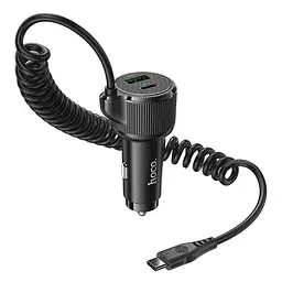 Автомобільний зарядний пристрій Hoco NZ17A USB/2 Type-C PD 50W з кабелем Type-C чорний - мініатюра 4