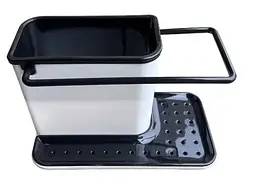 Кухонний органайзер на мийку Daily Use пластиковий 3 в 1 біло-чорний - мініатюра 4