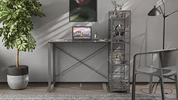 Письмовий стіл Ferrum-decor Серії Конект з етажеркою 75x120x60 сірий ДСП Сосна Кембра 16мм (FRD-104235) - мініатюра 3
