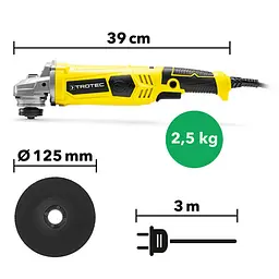 Кутова шліфмашина Trotec PAGS 11-125 + кейс (4440000006) - мініатюра 3