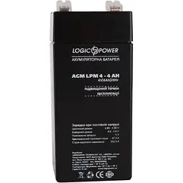 Акумуляторна батарея для ДБЖ LogicPower AGM 4 V / 4 А*ч (4135) - мініатюра 2