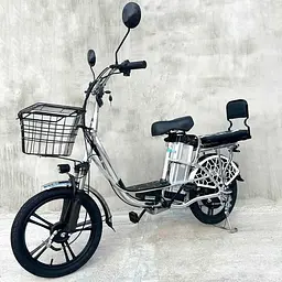 Електровелосипед E-scooter V12 двомісний 18 дюймів 600W 48V 16Ah + розкладний багажник сидіння - мініатюра 2
