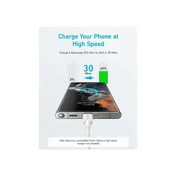 Дата кабель USB-C to USB-C 1.8m 322 White Anker (A81F6H21) - мініатюра 3